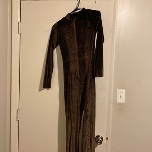 Teddy bear brown velour onesie